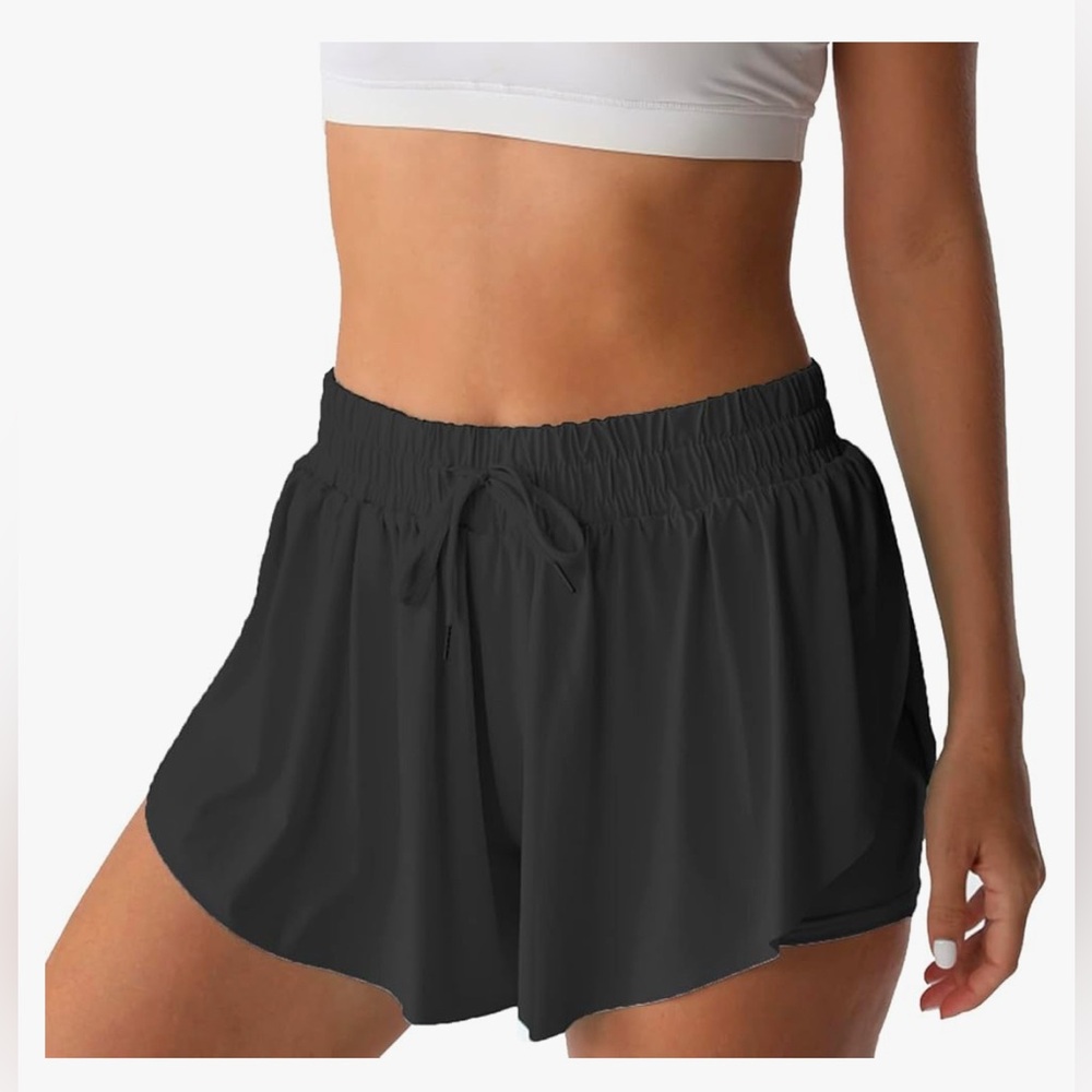 Flowy Athletic Shorts for Women, Butterfly Shorts Girls 2in1 Double Layer/Amazon